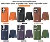 Original Tech Woven Magnetic Card Holder Leather Case for Samsung Galaxy S26 Ultra S25 S24 for Magsafe Charging Protect Cover