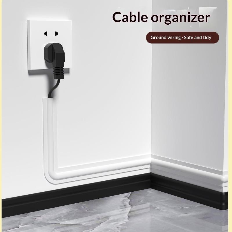 Soft Pvc Self Adhesive Cable Concealer Flame Retardant For Home Office Floor Wall Cable Management