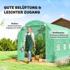 Greenhouse film 4 x 2 m, waterproof garden film with door, 8 windows, UV protection, tear-resistant polyethylene green