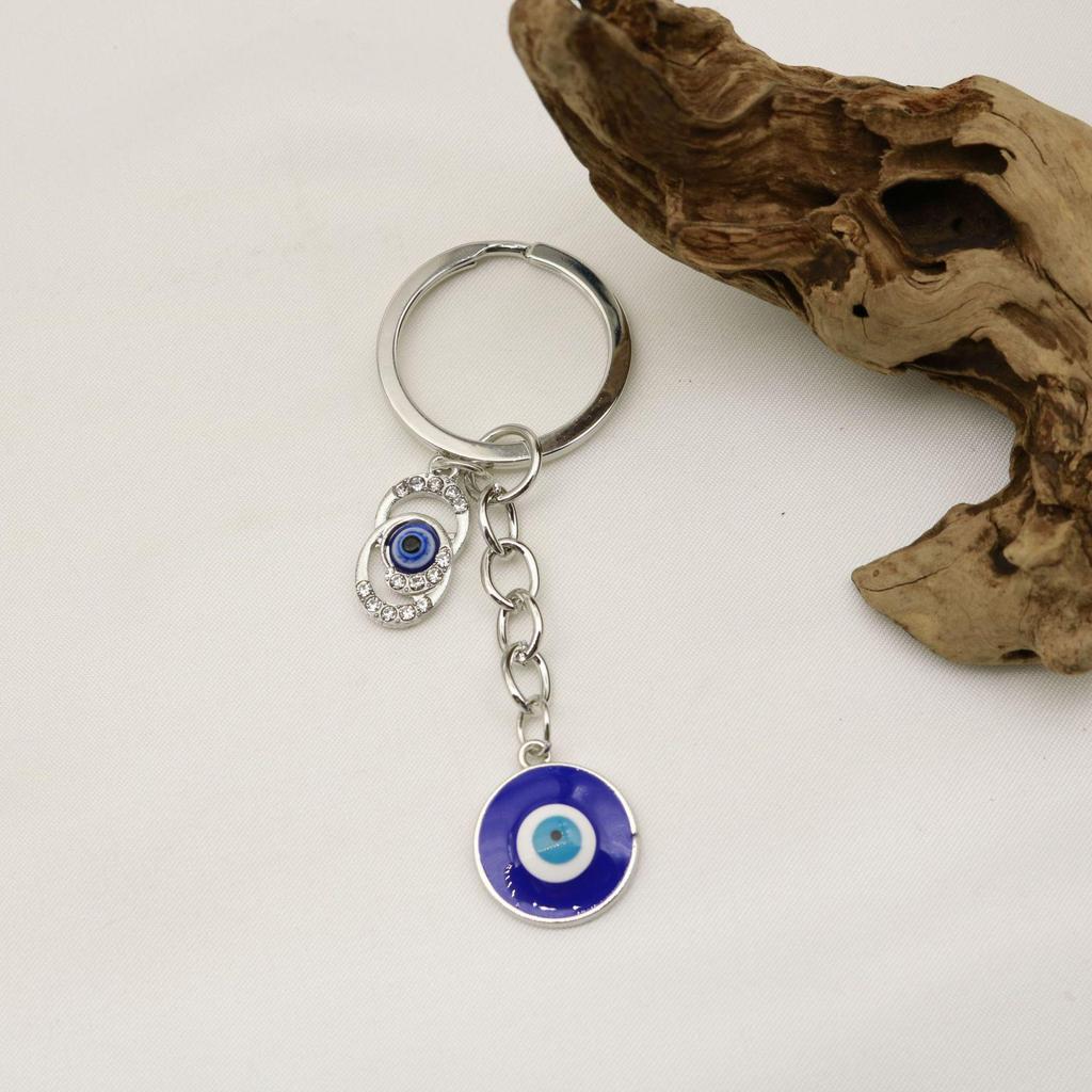 Heart-Shaped Evil Eye Pendant Keychain