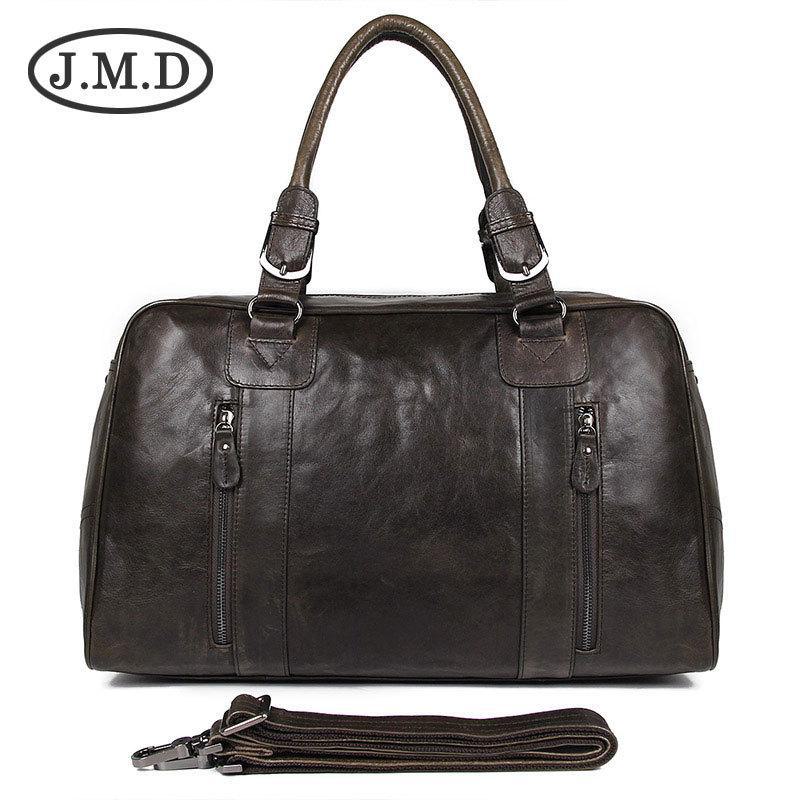 Jiameida Retro Waxed Leather Men's Travel Handbag