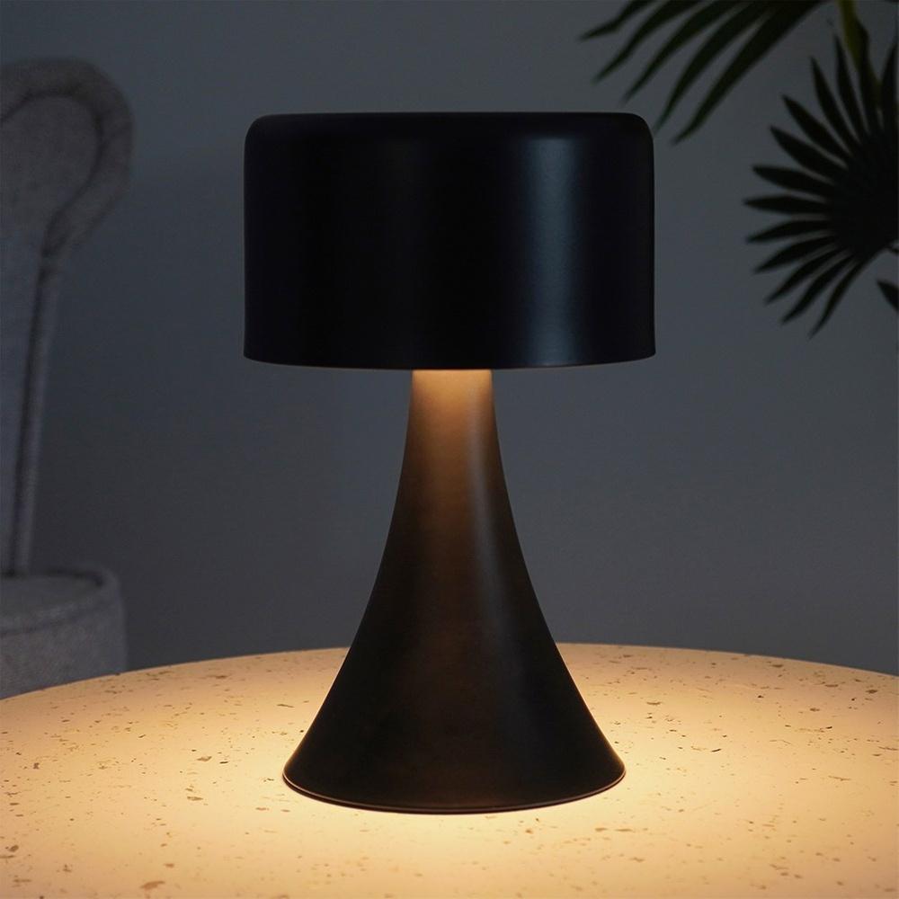 Wireless Black Metal LED Table Lamp 20.5cm
