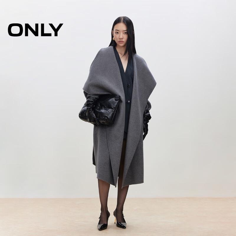ONLY Women's Fall Wool Blend Double-Faced Lapel Coat