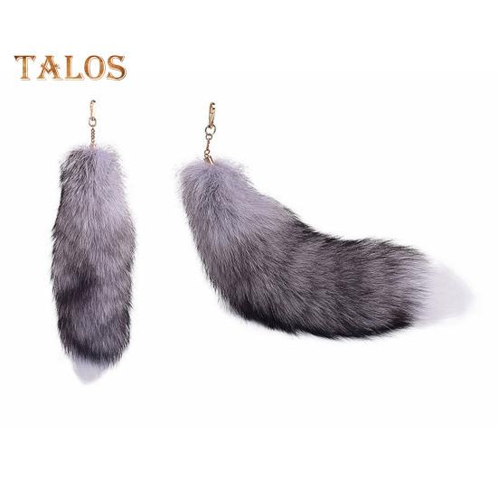 Fuskrävsvans Nyckelring Hänge Handgjord Fuskpäls Svans Cosplay Renässans Furry Svans Handväsketillbehör