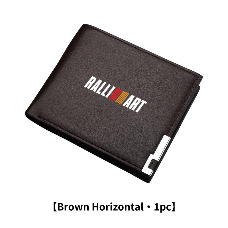 Men Leather Zipper Wallet Coin Pocket Vintage Big Capacity Male Short Money Purse For Mitsubishi Outlander Lancer Eclipse Mirage