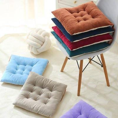 1pcs Solid Color Thickened Soft Plush Student Stool Cushion Circular Meditation Mats Square Living Room Floor Cushions Anti Slip Balcony Pads