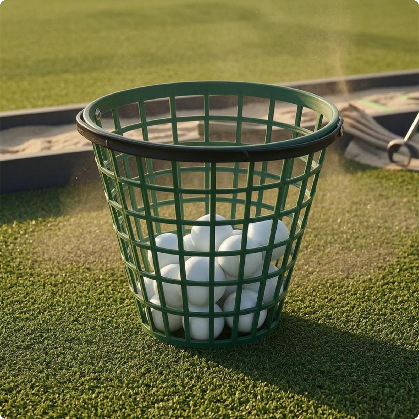 Golf Ball Basket Perforated Lattice OpenTop for Driving Range 75 Balls