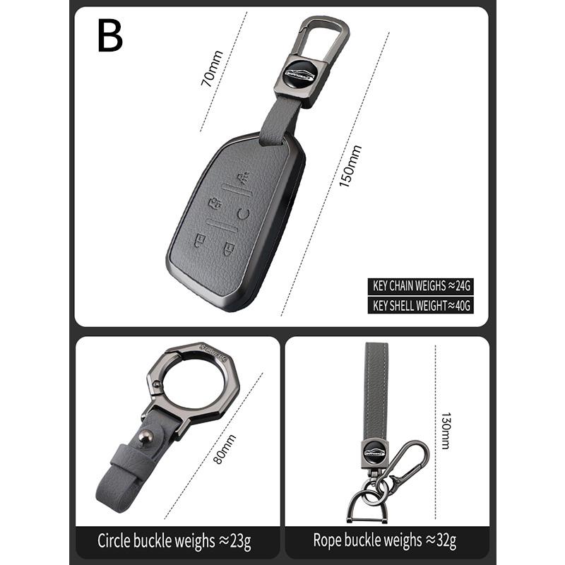 5 Bottons Zinc Alloy Auto Key Fob Cover Case Housing Fit For Cadillac Ct4 Ct4-V Ct5 C8 Corvette Lyriq - Key Ring Auto Accessories