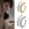1 Stück Exquisite Unregelmäßige Quadratische Zirkon Ohrklemmen Ohrringe für Damen Mode Geometrische C-förmige Ohr Manschette Party Schmuck Geschenke