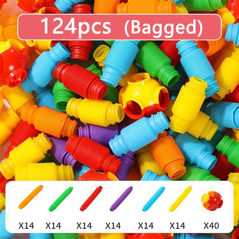 Jouets Éducatifs Créatifs Tube Sensoriel Fidget Blocs de Construction Tube Extensible Blocs de Construction Activité Jeux Précoces Enfants