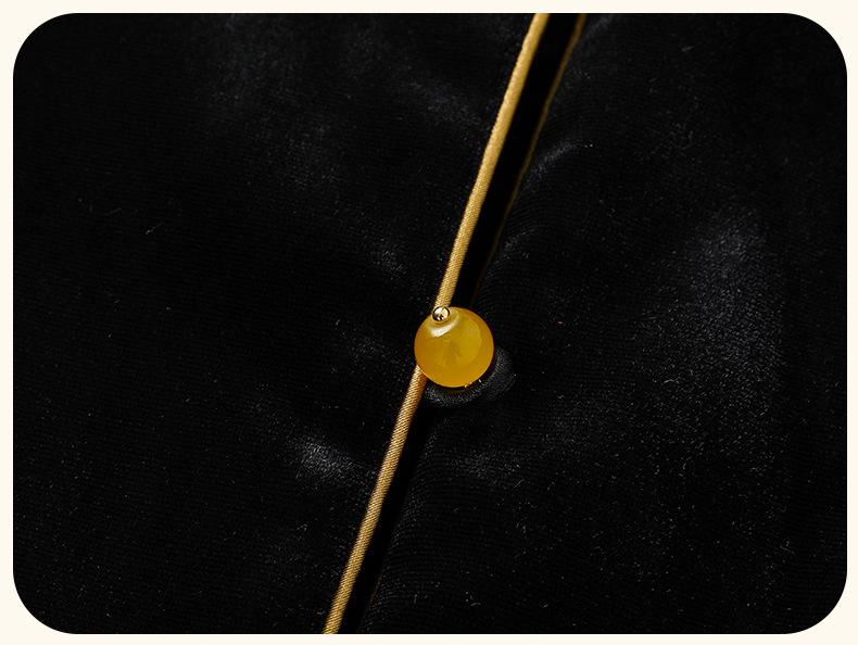 2025 Retro Chinese Style Silk Velvet Embroidered Jacket - Autumn/Winter Thickened Cotton Coat