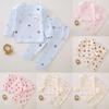 Baby Cotton Sleepwear Set With Shoulder Buttons Nonslip Comfortable Indoor Wear