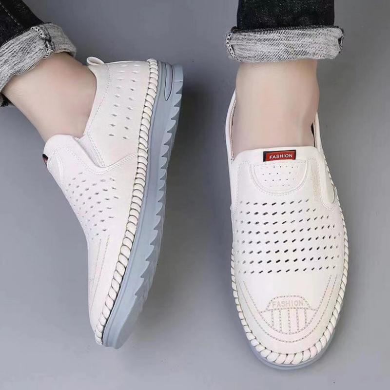 Protiskluzové duté pánské boty Prodyšná jeskyně Kožená obuv Obuv pro volný čas Pánské měkké boty