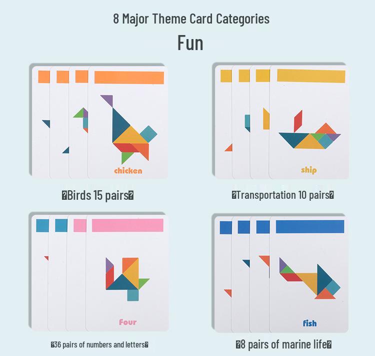 T-Shaped Maze Tin Box: 4-Piece Educational Tangram Puzzle Toy for Kindergarten & Primary School, 9-Piece Child's Intelligence Puzzle