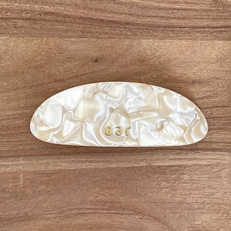 Oar Classic Big Marble Barrette [Ivory Marble]