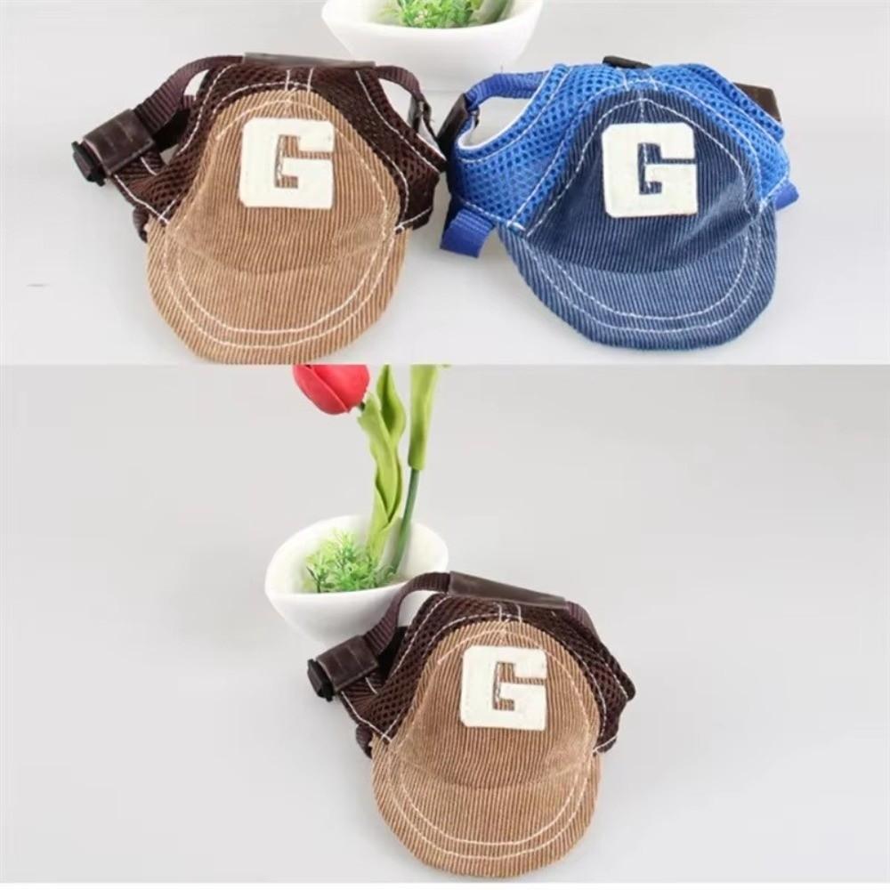 Corduroy Dog Sun Hat Bow Design Pet Cap New Mesh Hat For Small Dogs Cats