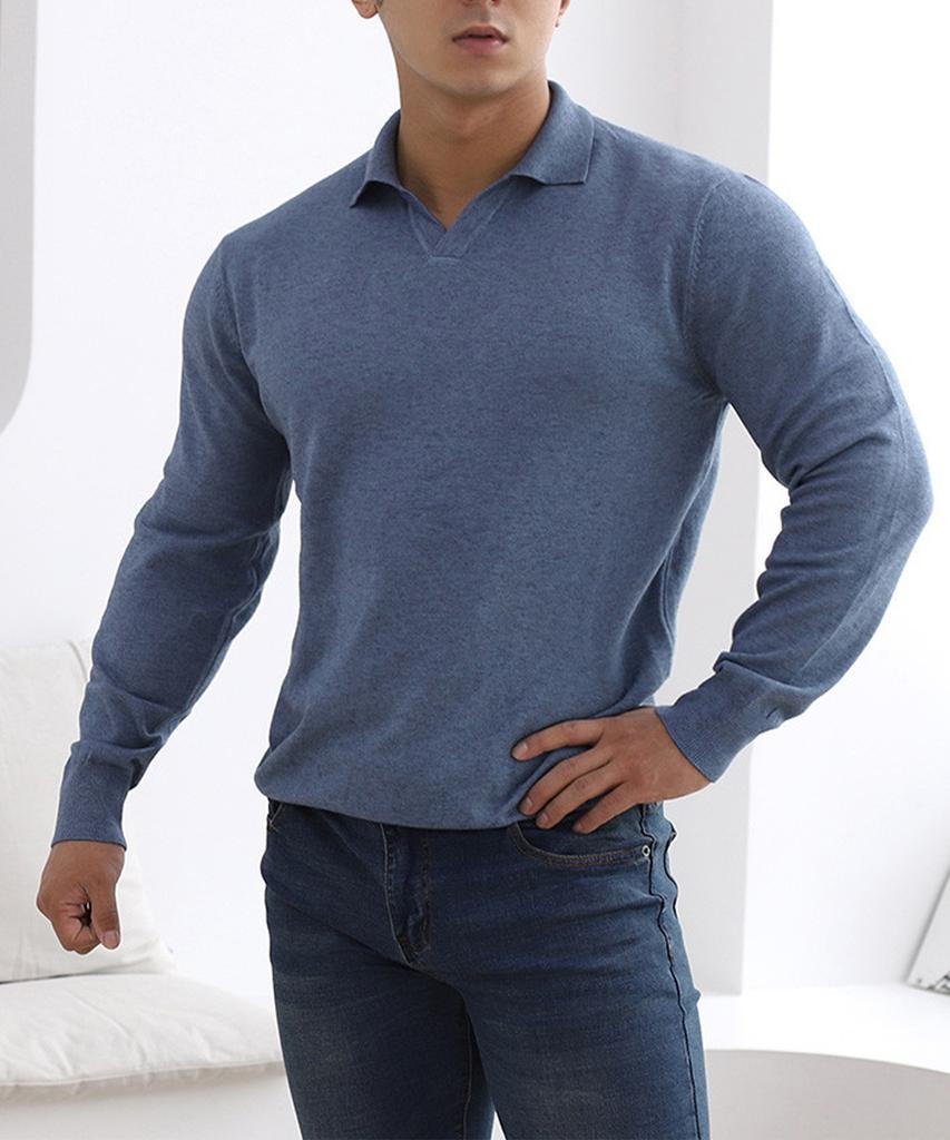 Bestfit Soft Muscle Fit Open Collar Neck Long Sleeve Knit (Type B)