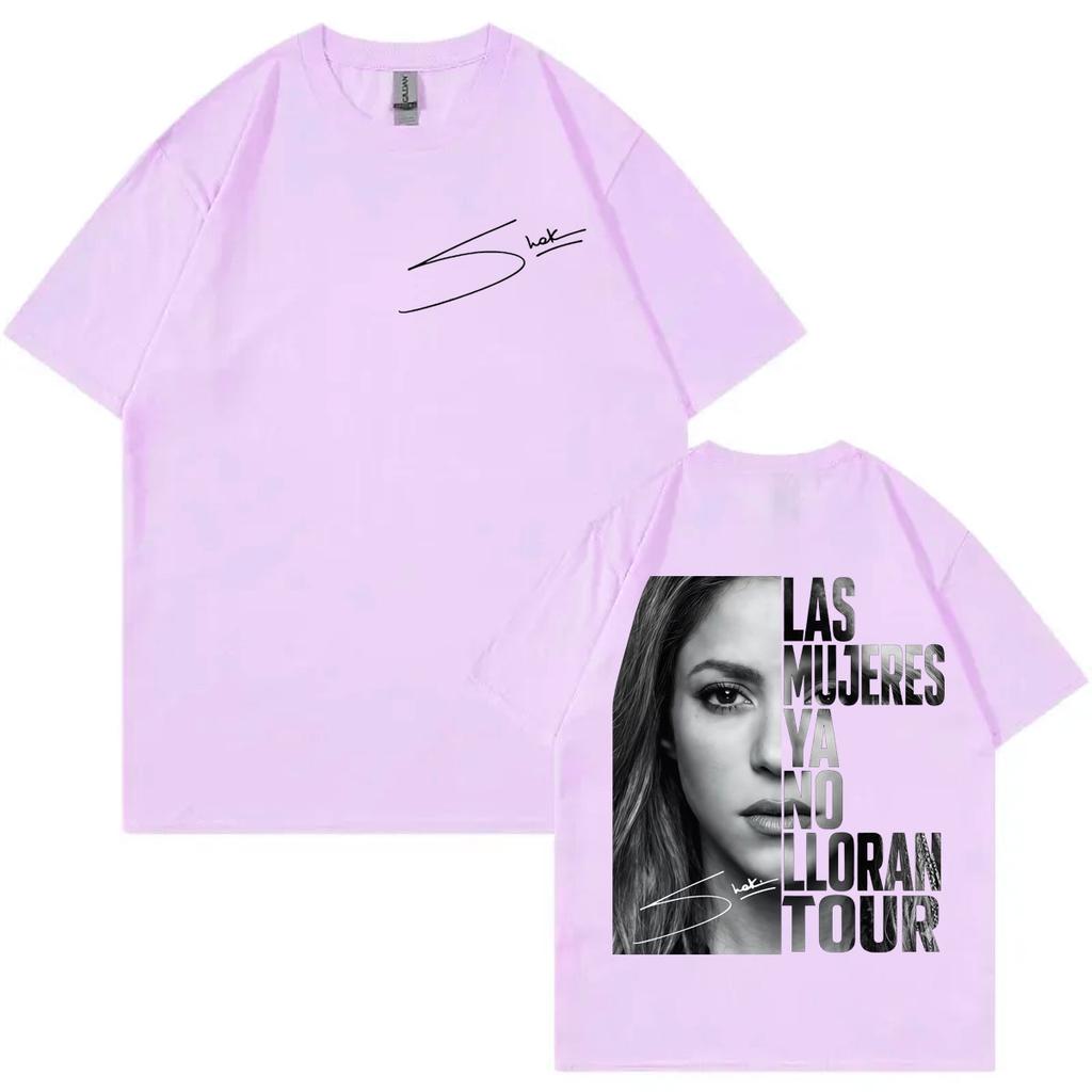 Shakira Las Mujeres Ya No Lloran World Tour 2026 T-shirts Women Fashion Aesthetic T-shirt Summer Casual Loose Cotton T Shirt