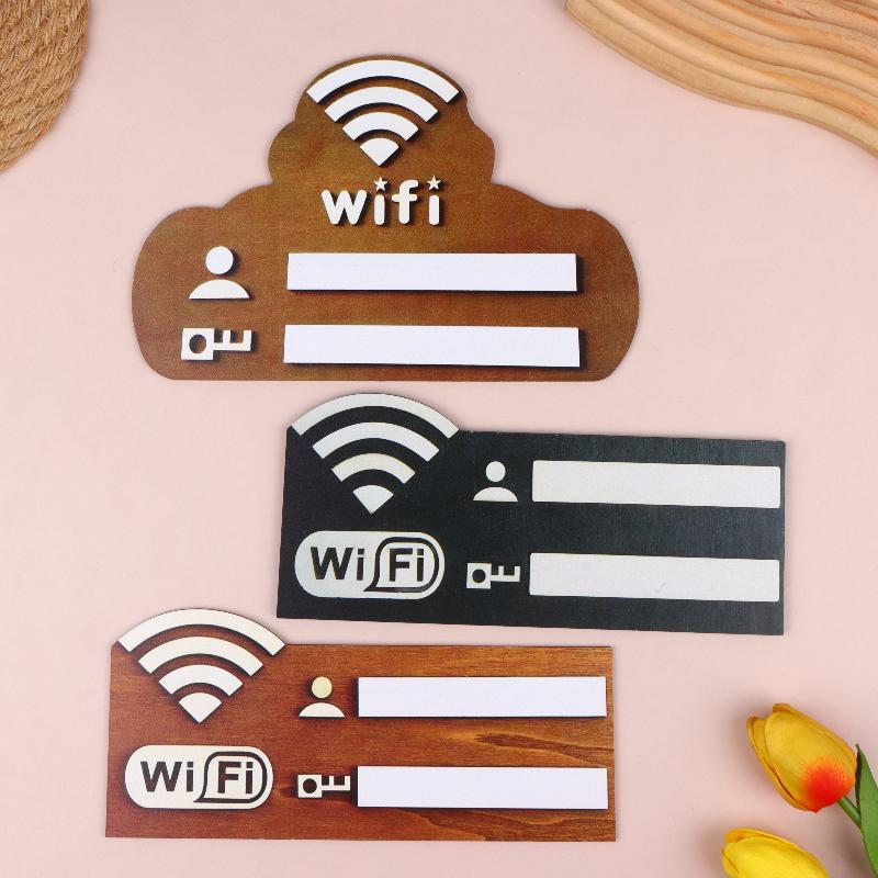 Wifi Password Sign Board Wooden 1pc Erasable Plate With Pen For Reception Counter Retail Shop