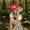 Funny Hat for Halloween Polka-dot Mushroom Dress Up Hat, Soft Plush Forest Themed Cosplay Fun Headgear Costume Accessory, Creative Stage Performances