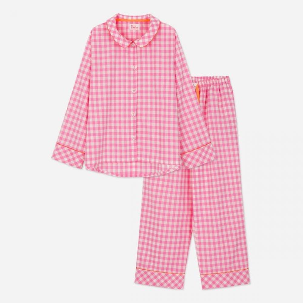 Dalparty Pink Check Pajama Set Indifferent Single option