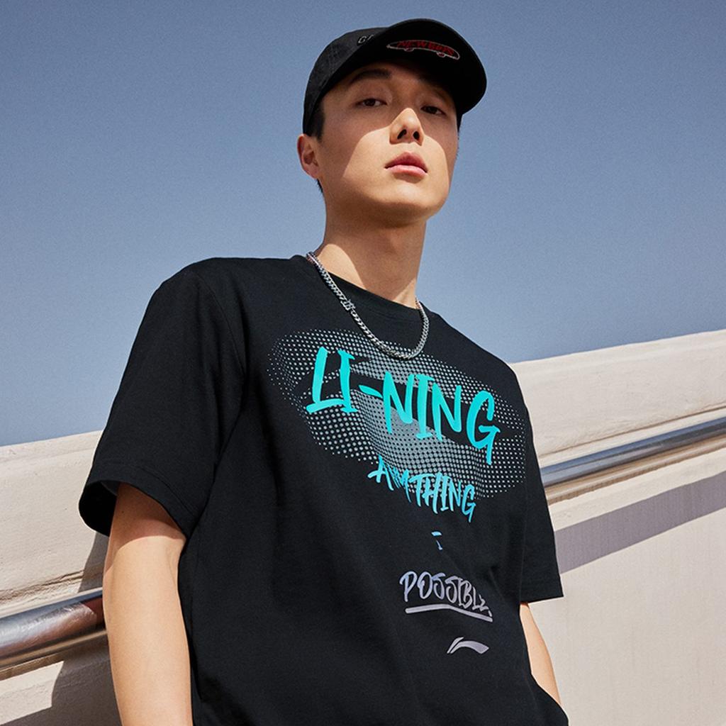 Li Ning Sports Life Collection T-Shirt Unisex Schwarz AHSU741-2