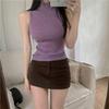 Stylish Women's Summer Turtleneck Camisole - Knitted Sleeveless Top