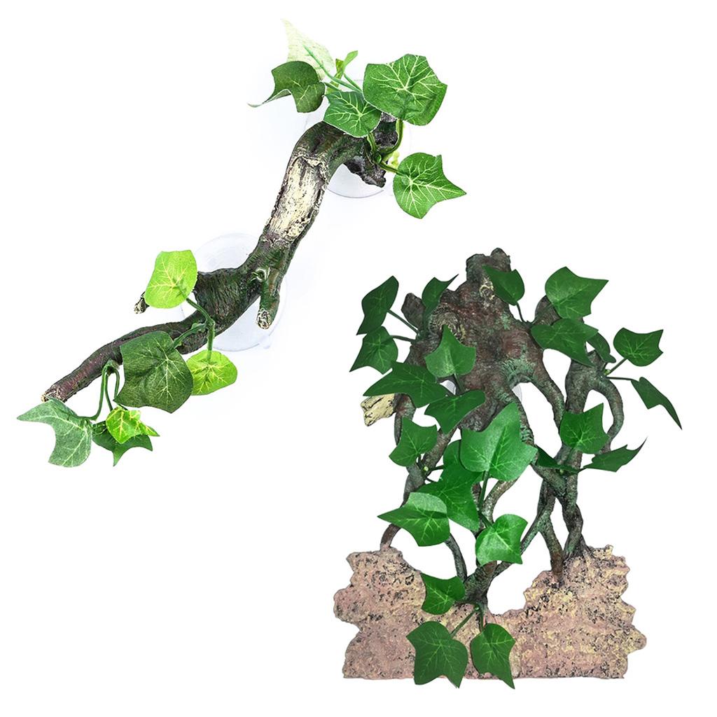 Resin Reptile Plants Lifelike Terrarium Plant for Tank Decor Naural Appearance