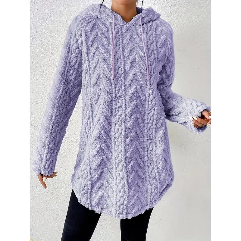 Damen S Einfarbige Kapuzenpullover mit langen Ärmeln, schmal geschnitten, mit Kordelzug