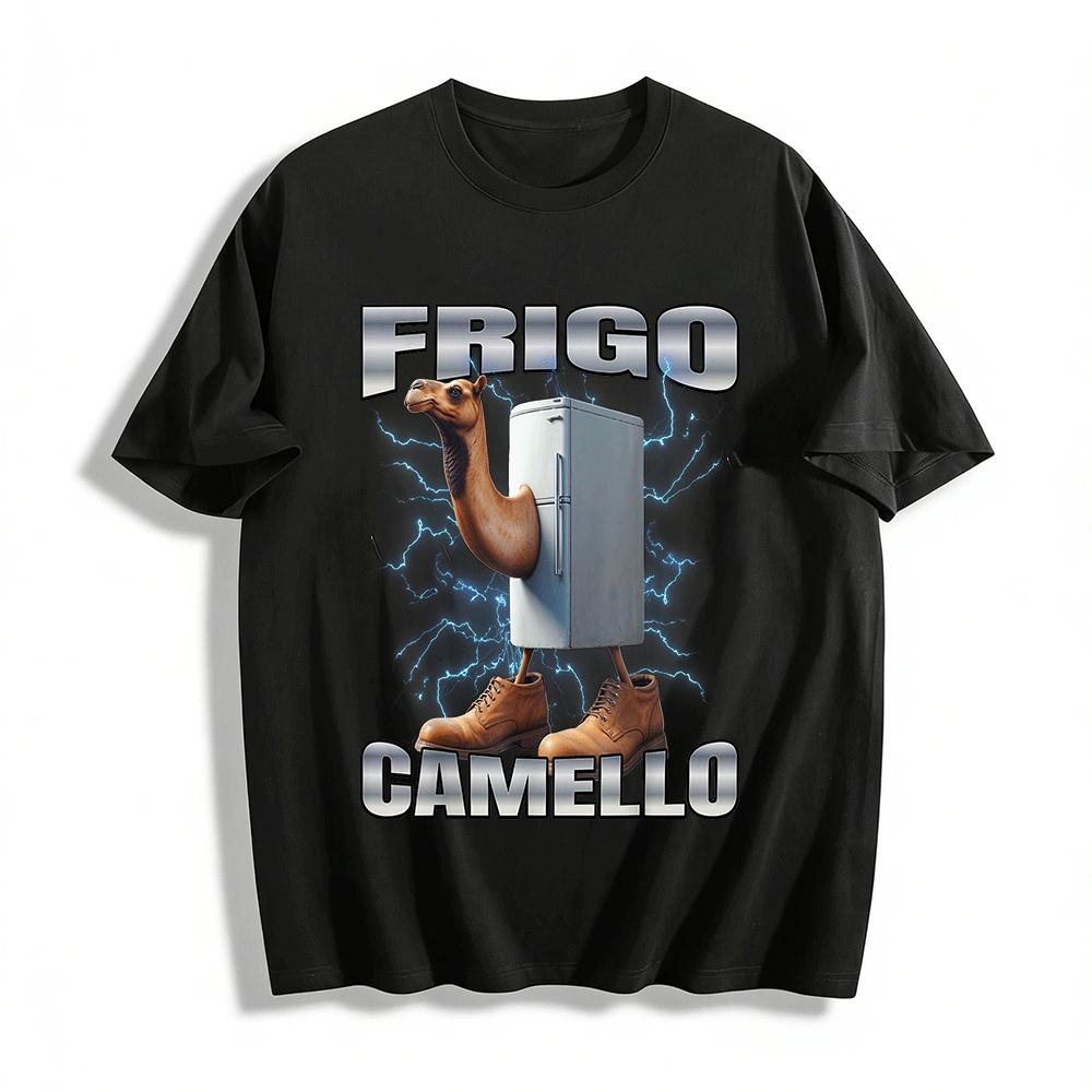 Funny Camel Frigo Graphic Novelty Casual T-Shirt Pure cotton T-shirt XXS
