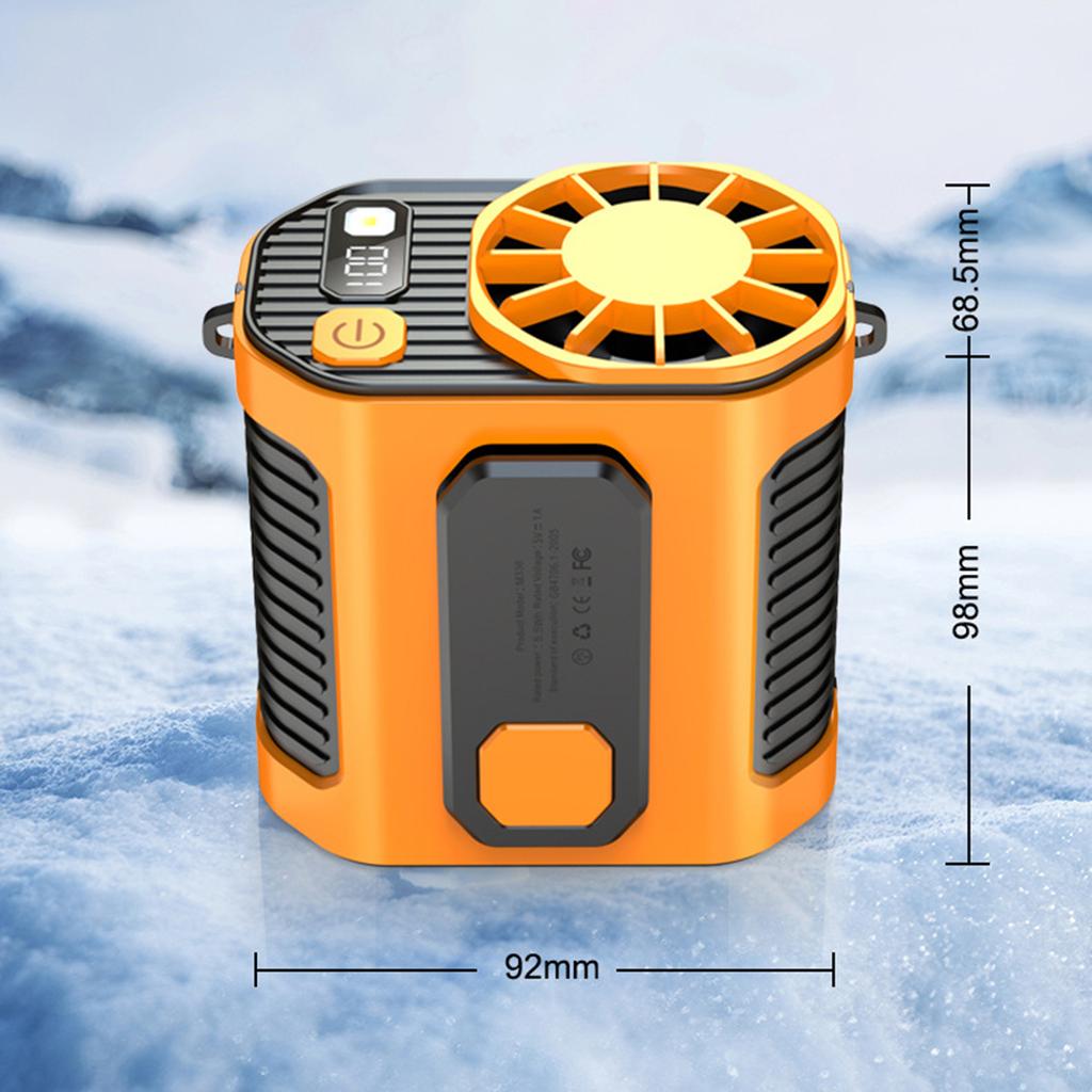 Waist Clip Fan with Flashlight Handsfree Strong Airflow Personal Body Fan Belt Fan for Gardening Climbing Outdoor Hiking Camping