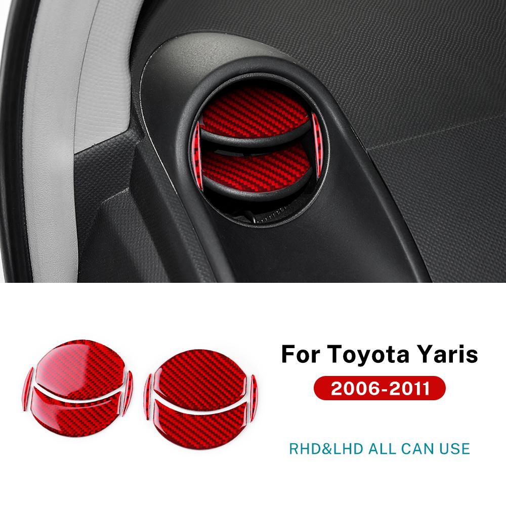 For Toyota Yaris 2006 2007 2008 2009 2010 2011 Real Soft Carbon Fiber Sticker LHD RHD Car lnstrument Panel Air Vent Trim