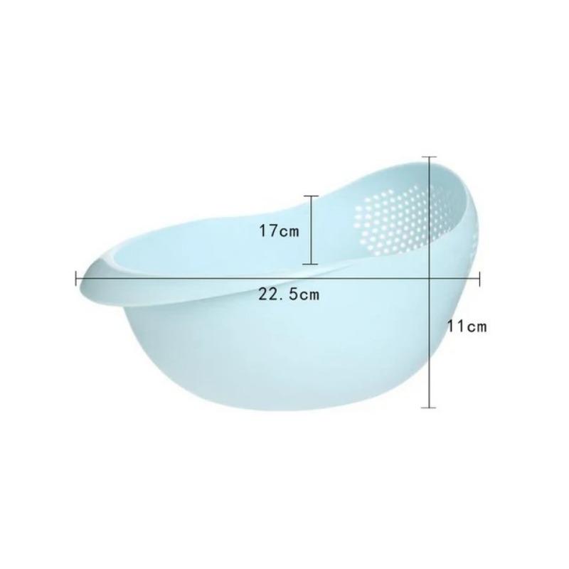 1PC-Silicone Colander Rice Bowl Drain Basket Fruit Bowl Washing Drain Basket with Handle Washing Basket Home Kitchen Organizer
