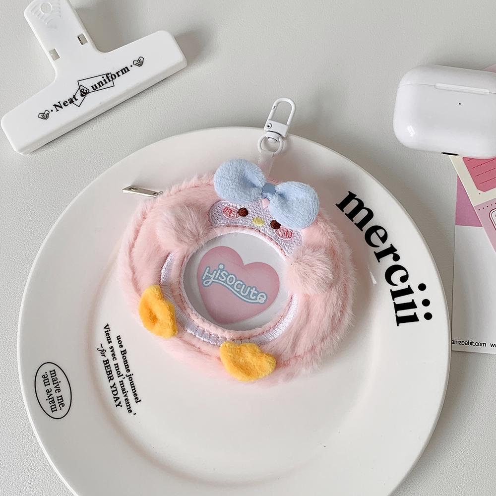 Kawaii Animal Badge Holder Plush Mini Badge Storge Bag Cute Animal Bluetooth Headset Airpods Buds Bag Mini Lipstick Packet