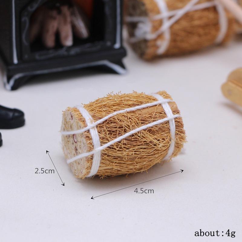 Mini-Möbel fürs Puppenhaus, Weihnachtsdekorationsset mit Vintage-Miniatur-Kamin, 1/12 Mini-Szenenmodell-Set, Zubehör für die Miniaturwand
