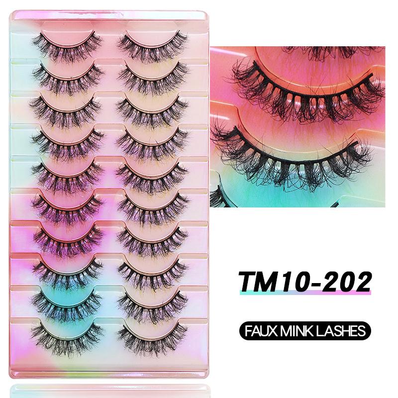 20 Pairs Faux Mink Lashes 3D Fluffy Natural Lashes Makeup False Eyelashes Russian Strip Lashes Eyelash Extension