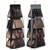 6 Pocket Hanging Handbag Organizer Space-Saving Multi-Layer Hanging Bag Organizer for Wardrobe Storage Bag Door Wall Sundry Shoe Bag