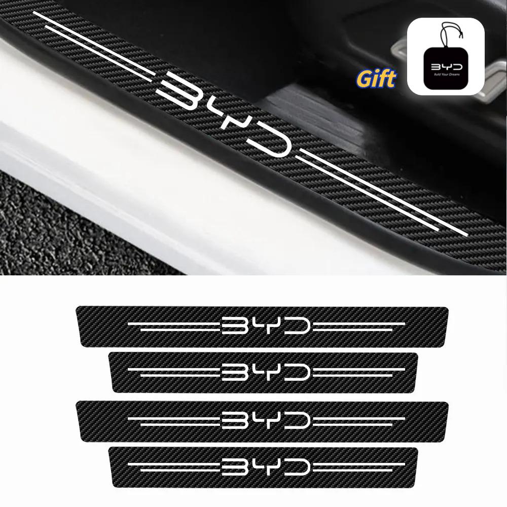 BYD Car Door Sill Stickers for BYD Atto 3 Yuan Plus Atto 2 Shark Dolphin Surf Dolphin Seal Song Plus Sealion Tang Carbon Fiber