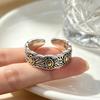 Elegant Two-Tone Silver-Plated Wheat Pattern Ring