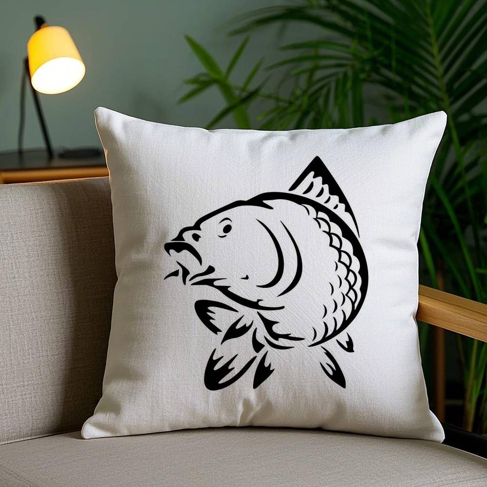 Pillow Case N-Nash Fishing logo Office Sofa Dorm Chair Back Short Plush Double-sided Printing Home Cushion Cover