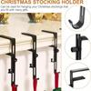 2Pcs/4Pcs Mantel Decorations Hook Up Stocking Hooks for Fireplace Christmas Stockings Holder Xmas Decorate Black Holders Mantle Hanger