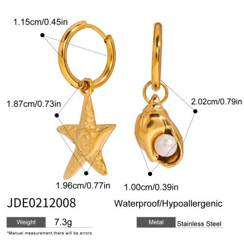Youthway Pearl Dangle Oceans Drop Earrings Waterproof Anti Allergic Women Jewelry Summer Stainless Steel Charm Earrings