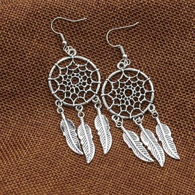 Kadın Moda Bohemian Dream Catcher Bırak Dangle Küpe Noel Hediyesi Takı