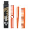 3Pcs Professional Barber Comb Set with Rotating Ball Bearing - Wide & Fine Tooth Cutting Comb Taper Comb Kit for Salon & Home