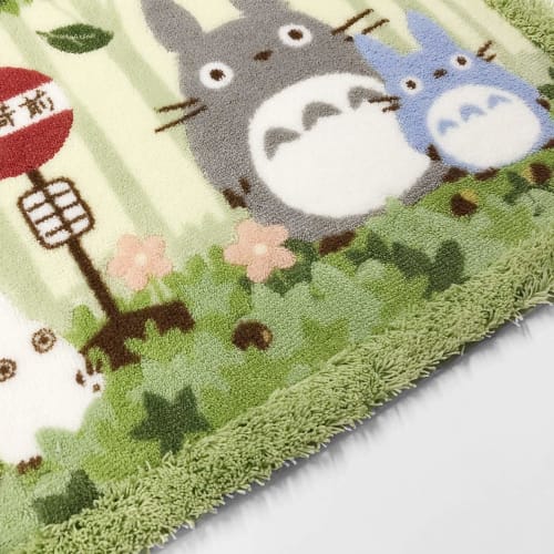 Senko My Neighbor Totoro Friends Long Toilet Mat, Approx. 80 x 60 cm, Green, Antibacterial and Odor Resistant, Made in Japan, Character Design 37147