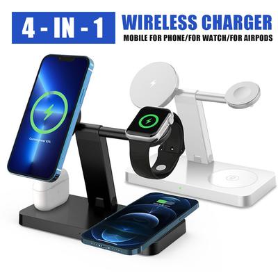 Wireless Magnetic Fast Qi Charger 4 In 1 Station For iWatch iPhone 13 Pro 12