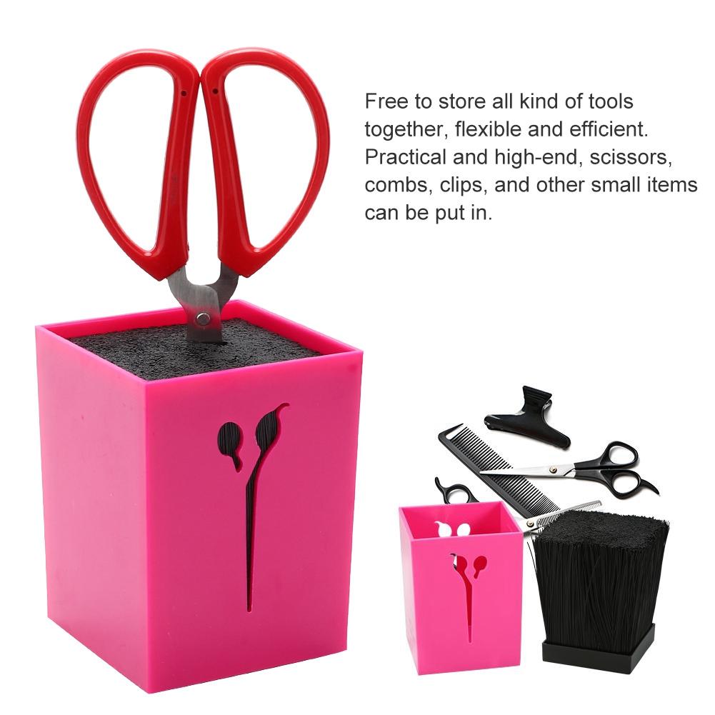 Scissor Stand Professional Hairdressing Clip Holder Storage Box Salon Hairdresser Tool Rose Red