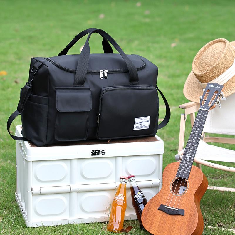 Large Capacity Shoulder Strap Waterproof Luggage Bag Can Be Put On Tie Rod Storage Luggage Bag Travel Bag Multi-layer Storage