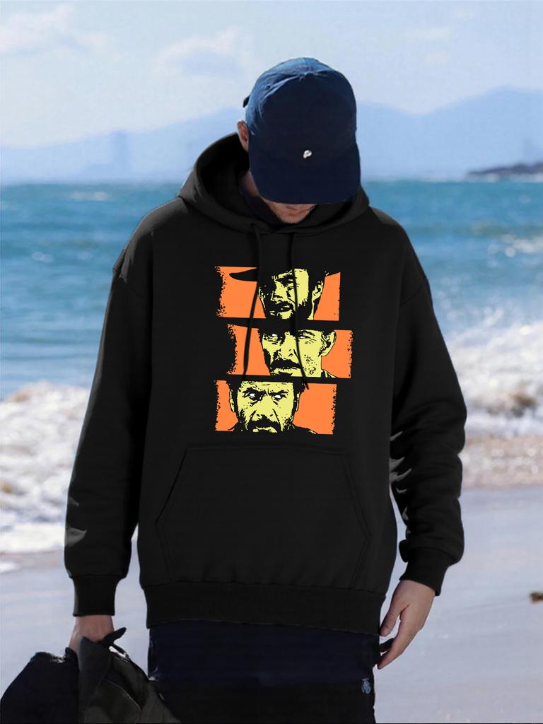 Three Golden Men Printing Man Hoody Multicolor Pocket Hoodies Casual Fleece Hoodie Unisex Comfortable Hip Hop Male Pullovers