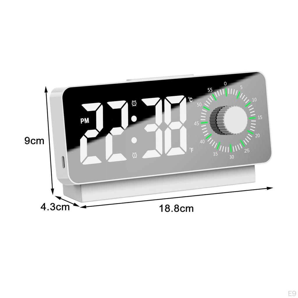 Digital Alarm Clock with Timer Bedside USB Dimmable Minimalistic Clocks for